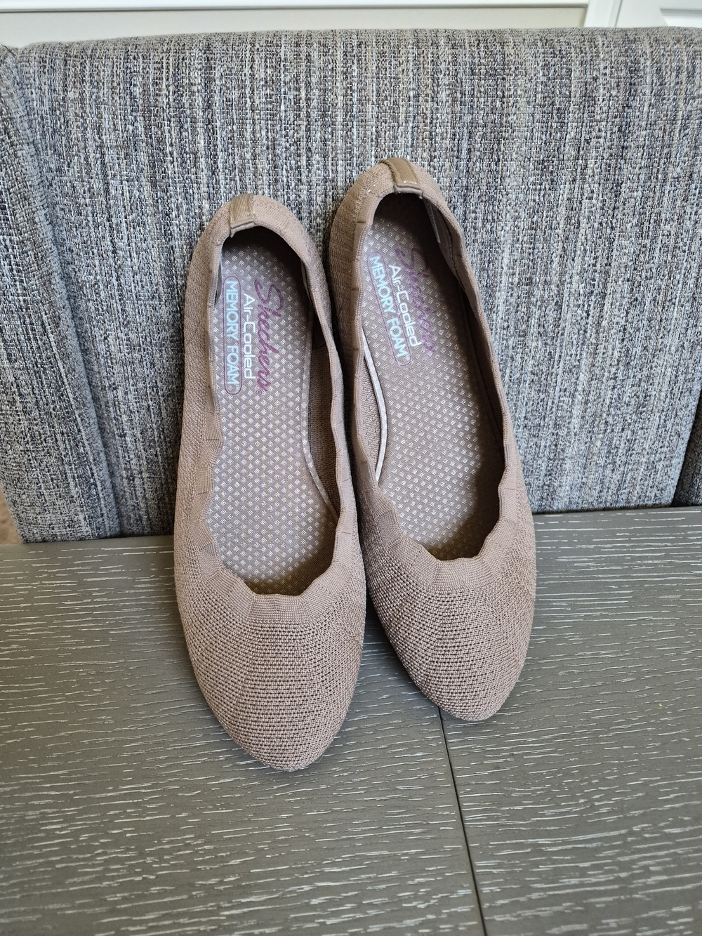 Skechers Cleo 2.0 Love Spell Women's Knit Slip-On Ballet Flats in Blush Taupe - Picture 8 of 13